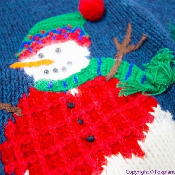 Vintage Croft & Barrow Christmas sweater with‎ 3D snowman cardinal, L - Picture 12 of 16